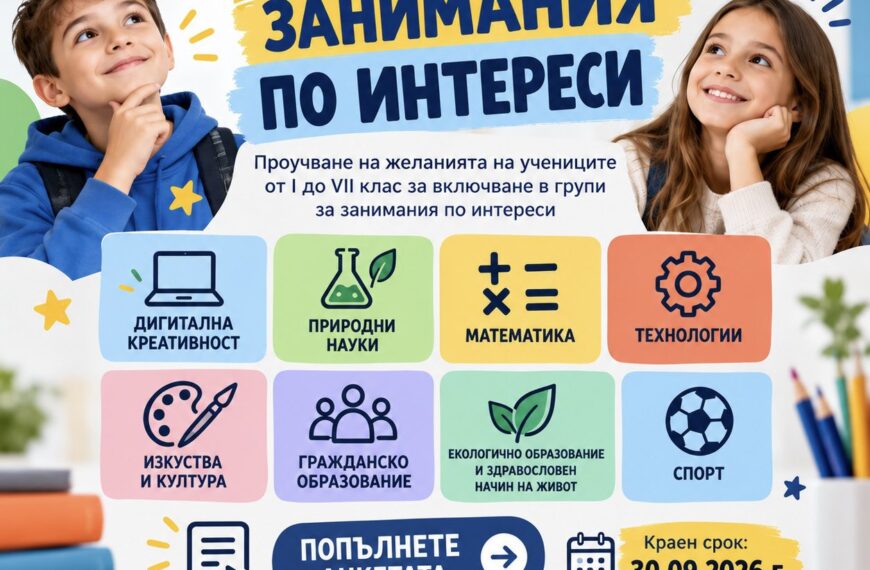 ПРОУЧВАНЕ НА ЖЕЛАНИЯТА НА УЧЕНИЦИТЕ ЗА ЗАНИМАНИЯ ПО ИНТЕРЕСИ