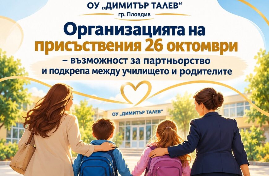 Относно организацията на 26 октомври 2026 г. в ОУ „Димитър Талев“ – гр. Пловдив